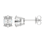 0.50 CT-2.0 CT Oval Solitaire CVD F/VS Diamond Earrings 3
