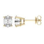 0.50 CT-2.0 CT Oval Solitaire CVD F/VS Diamond Earrings 5