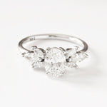 1 CT Oval Cluster CVD F/VS1 Diamond Engagement Ring 1