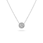 0.55 CT Round Halo CVD F/VS Diamond Necklace 1