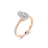 2 CT Pear Cut Pave CVD F/VS1 Diamond Engagement Ring 9