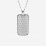 2 TCW Round Cut Lab Grown Diamond Dog Tag Pendant
