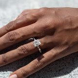 2.04 CT Cushion Cut Pave CVD G/VS2 Diamond Engagement Ring 5