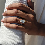 Pear Cut Pave Lab Grown Diamond Engagement Ring