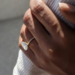 Pear Cut Pave Lab Grown Diamond Engagement Ring