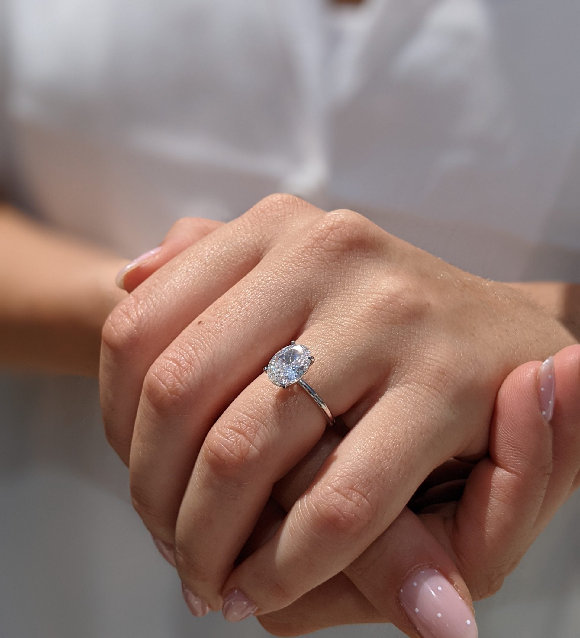 Oval Solitaire Lab Grown Diamond Engagement Ring