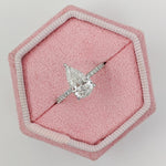 1.7 CT Pear Cut Pave CVD G/VS2 Diamond Engagement Ring 1
