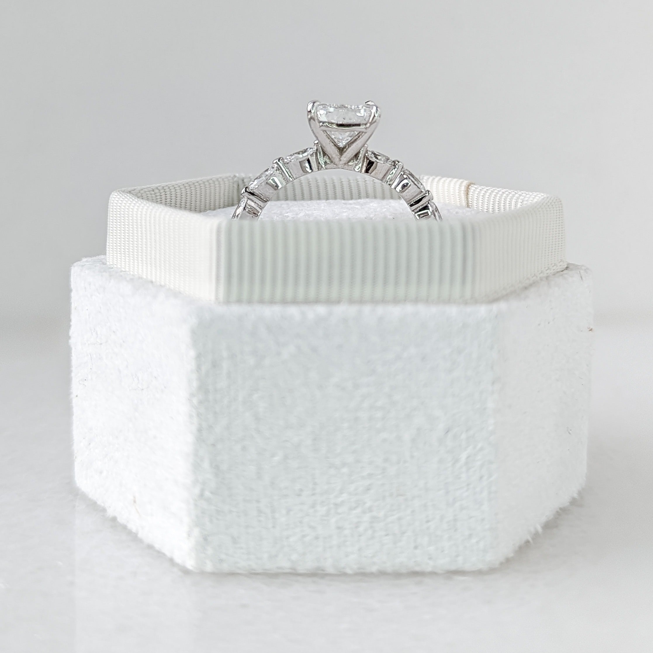 2.04 CT Cushion Cut Pave CVD G/VS2 Diamond Engagement Ring 6