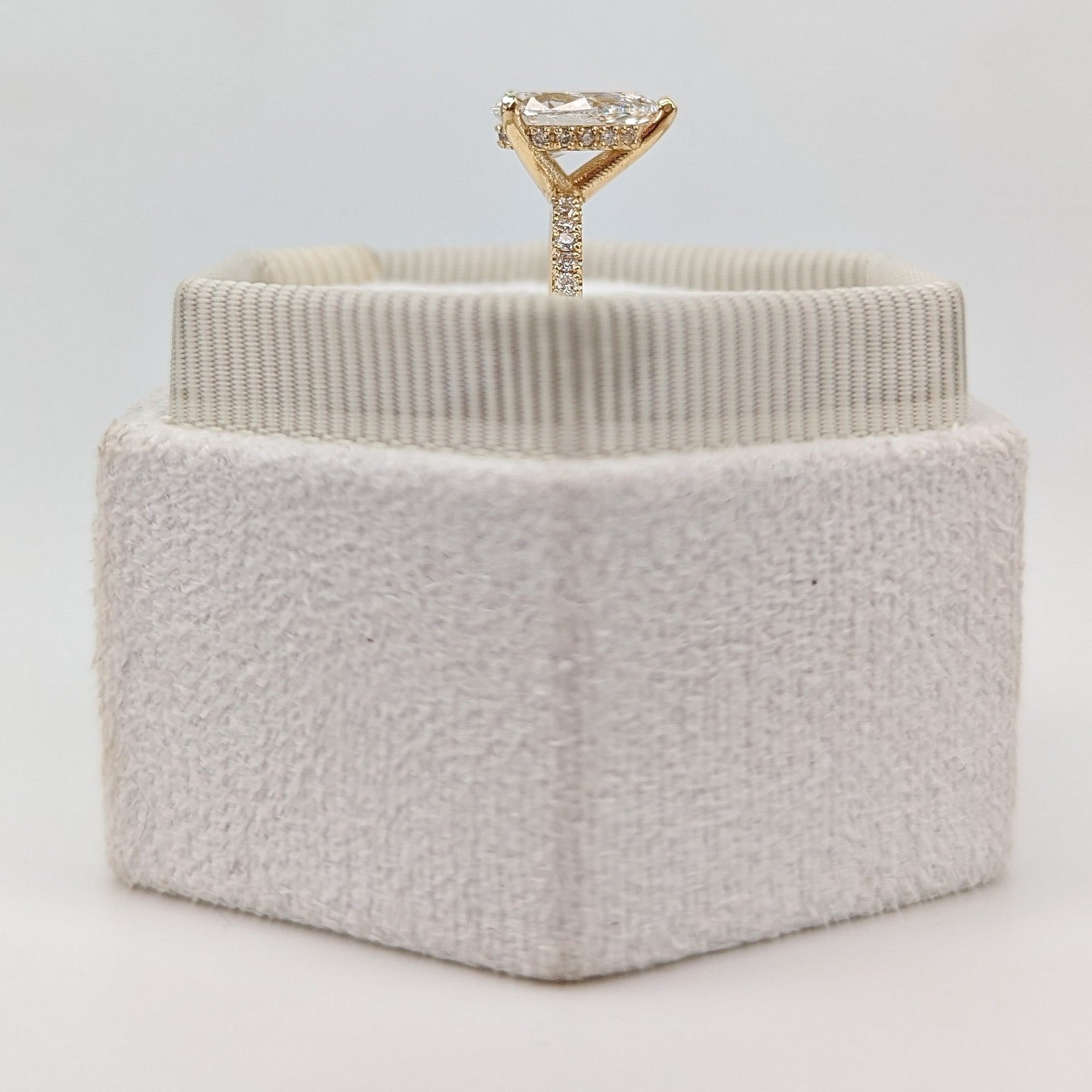 Pear Pave Lab Grown Diamond Engagement Ring