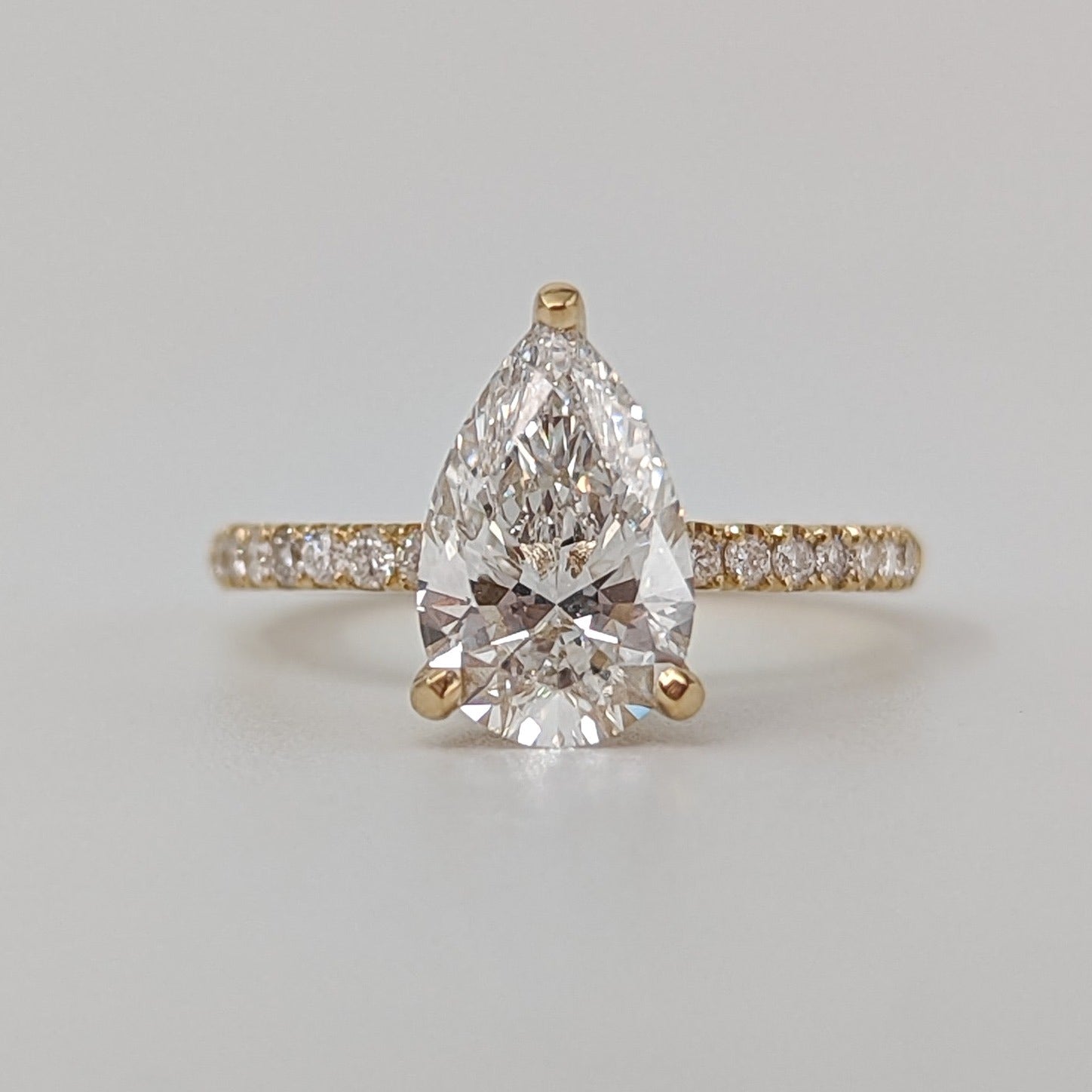 Pear Pave Lab Grown Diamond Engagement Ring