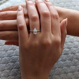 1.7 CT Pear Cut Pave CVD G/VS2 Diamond Engagement Ring 3