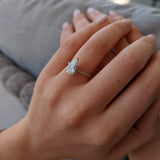 1.7 CT Pear Cut Pave CVD G/VS2 Diamond Engagement Ring 4