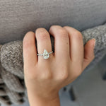 1.7 CT Pear Cut Pave CVD G/VS2 Diamond Engagement Ring 7