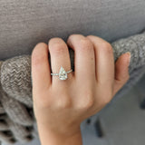 1.7 CT Pear Cut Pave CVD G/VS2 Diamond Engagement Ring 7