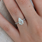 1.7 CT Pear Cut Pave CVD G/VS2 Diamond Engagement Ring 2
