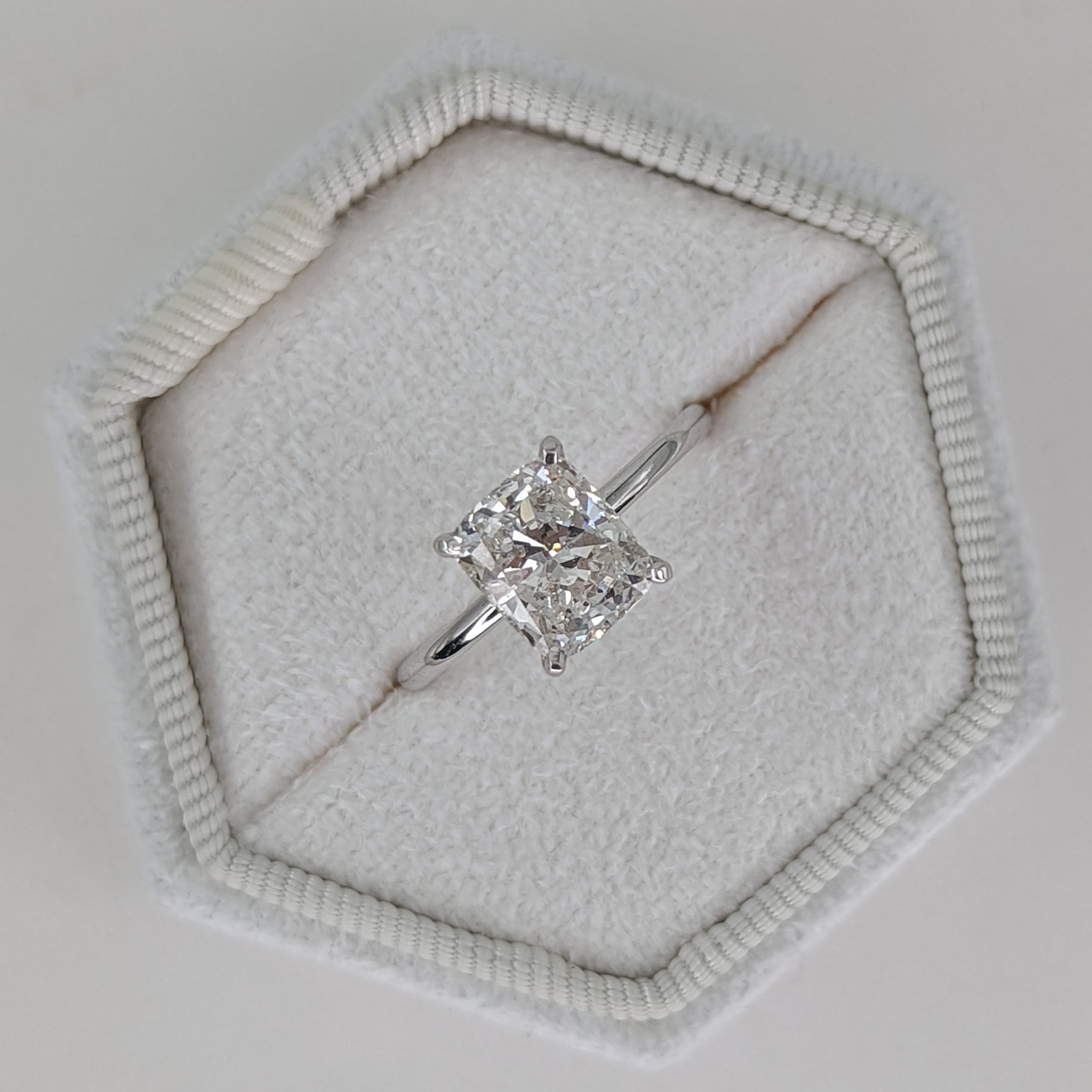 Cushion Solitaire Lab Grown Diamond Engagement Ring