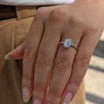 0.84 CT Emerald Bezel Solitaire CVD F/VS2 Diamond Engagement Ring 3