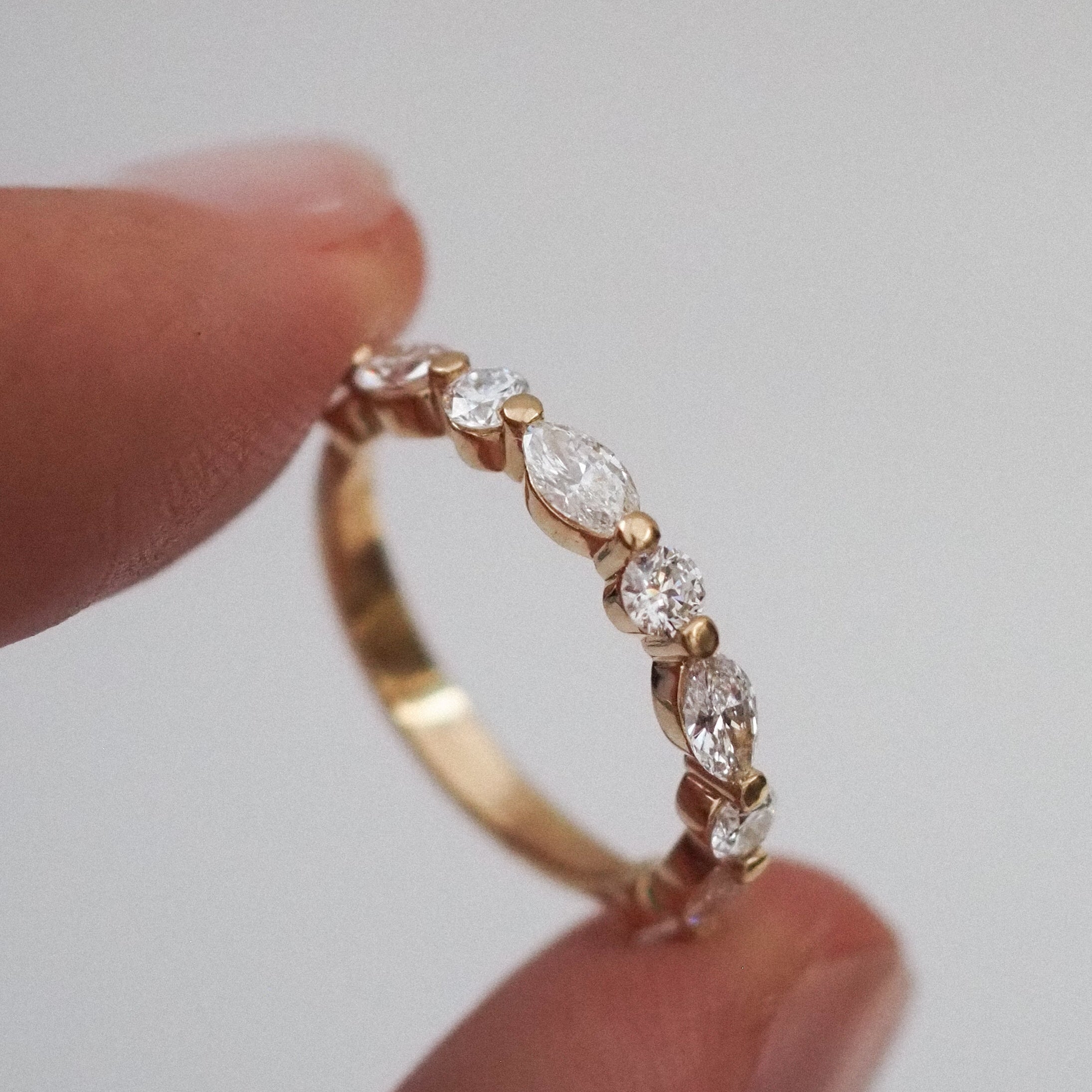 0.3 TCW Round Half Eternity Lab Grown Diamond Wedding Band