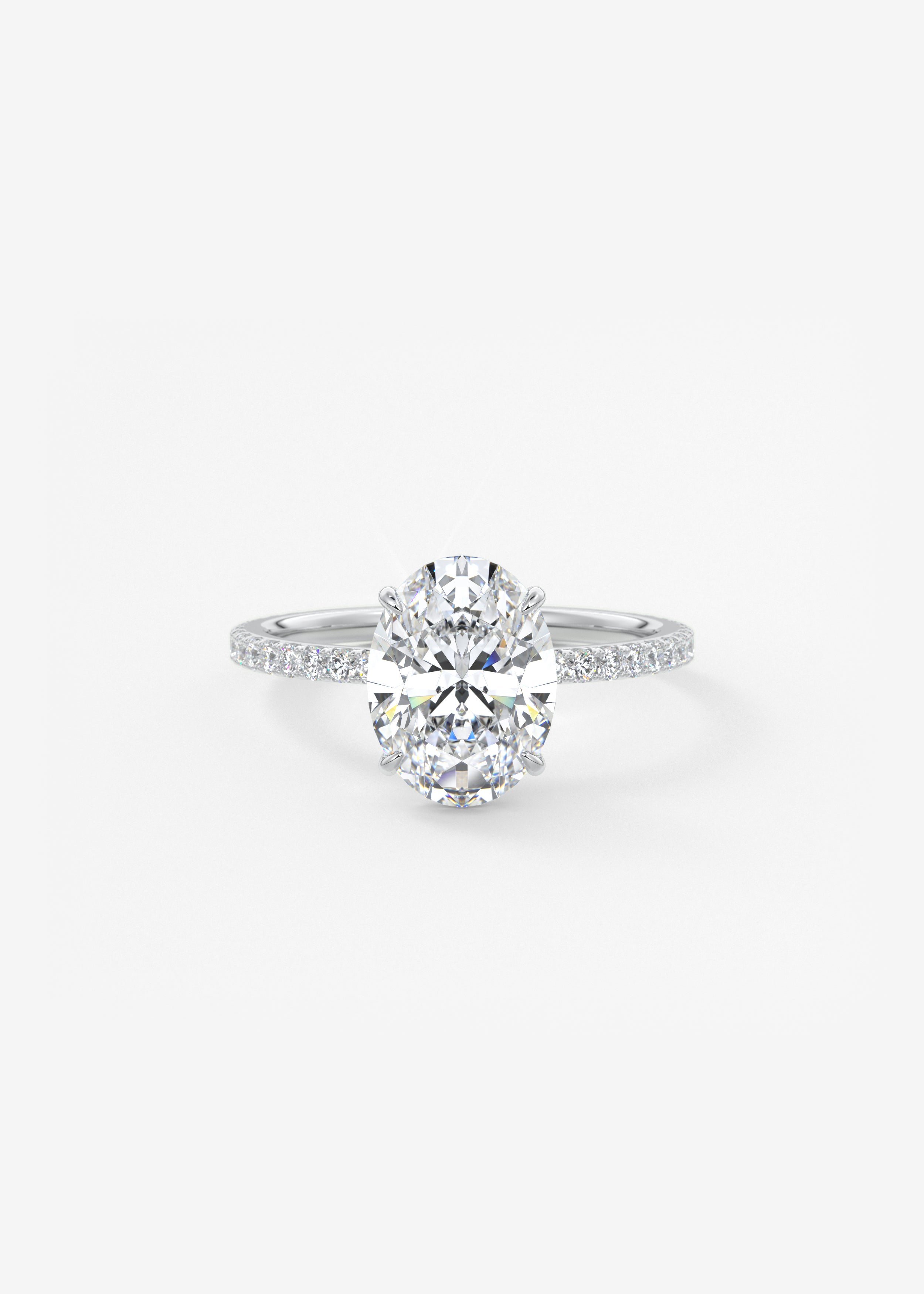 Oval Pave Lab Grown Diamond Engagement Ring
