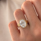 Phoebe Dynevor – Inspired 4 Carat Oval Cut Bezel Lab Grown Diamond Engagement Ring