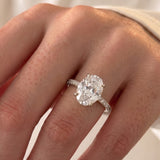 Kourtney Kardashian – Inspired 8 Carat Oval Cut Pave & Hidden Halo Lab Grown Diamond Engagement Ring
