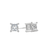 0.50 CT-2.0 CT Princess Solitaire CVD F/VS Diamond Earrings 1