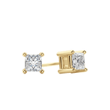 0.50 CT-2.0 CT Princess Solitaire CVD F/VS Diamond Earrings 4