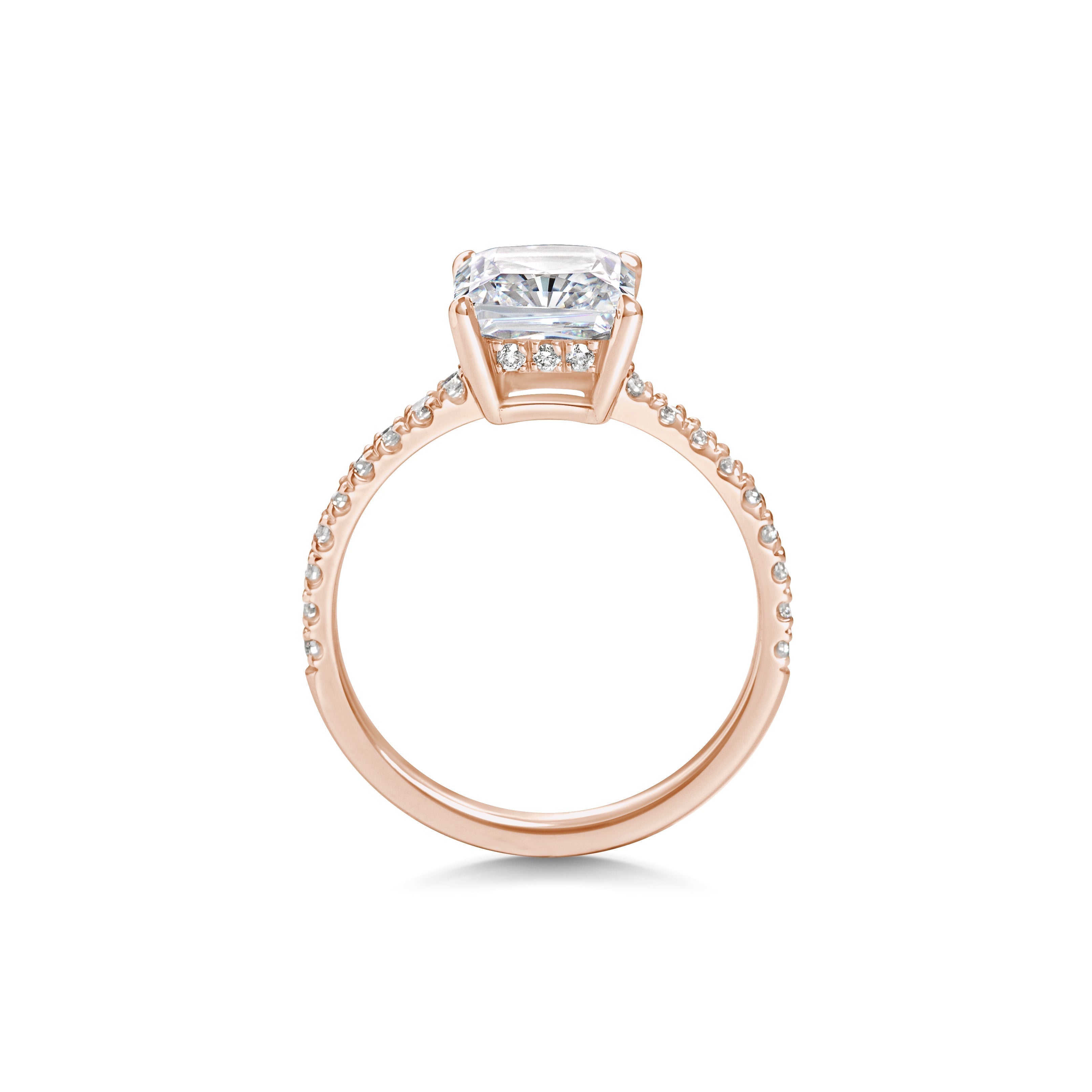 2 CT Radiant Cut Pave CVD F/VS1 Diamond Engagement Ring 3