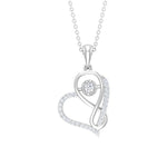 0.35 TCW Round Cut Moissanite Necklace With Infinity Heart 6