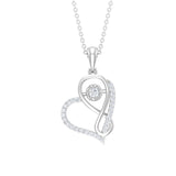 0.35 TCW Round Cut Moissanite Necklace With Infinity Heart 6