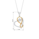0.35 TCW Round Cut Moissanite Necklace With Infinity Heart 5