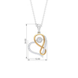 0.35 TCW Round Cut Moissanite Necklace With Infinity Heart 5