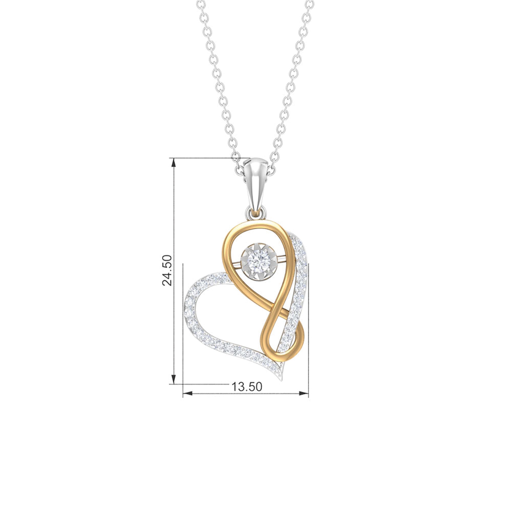 0.35 TCW Round Cut Moissanite Necklace With Infinity Heart 5