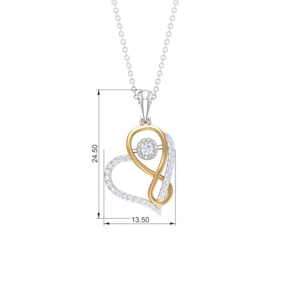 0.35 TCW Round Cut Moissanite Necklace With Infinity Heart 5