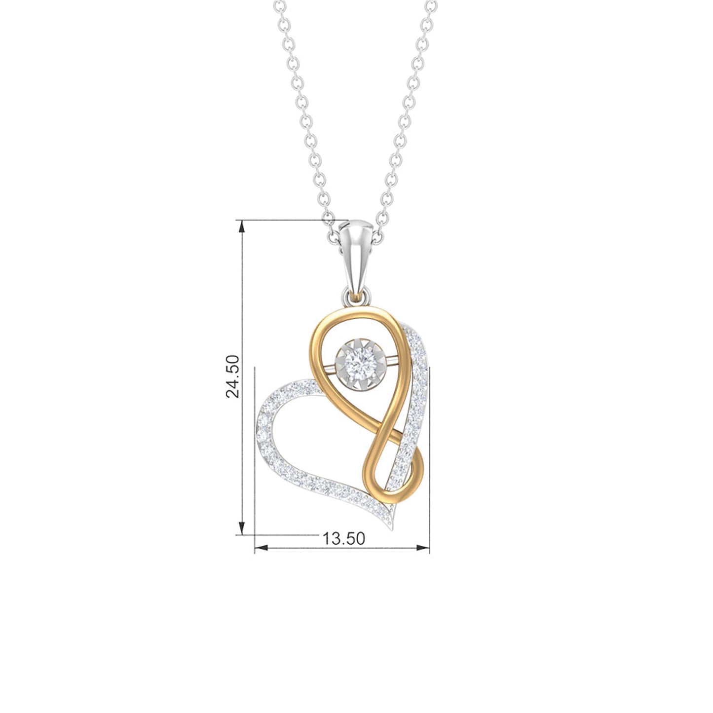 
                  
                    0.35 TCW Round Cut Moissanite Necklace With Infinity Heart
                  
                