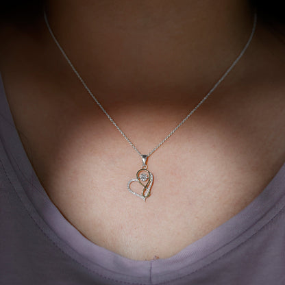 0.35 TCW Round Cut Moissanite Necklace With Infinity Heart 3