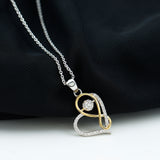 0.35 TCW Round Cut Moissanite Necklace With Infinity Heart 1