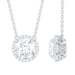 1.0 CT Round Cut Moissanite Necklace With Halo Style 5