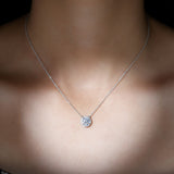 1.0 CT Round Cut Moissanite Necklace With Halo Style 4