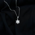 0.85 TCW Round Cut Moissanite Necklace With Snowflake Cluster Style 4