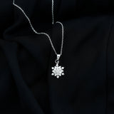 0.85 TCW Round Cut Moissanite Necklace With Snowflake Cluster Style 4
