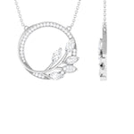 1.18 TCW Marquise & Round Cut Moissanite Necklace With Leaf Eternity Style 5