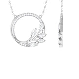 1.18 TCW Marquise & Round Cut Moissanite Necklace With Leaf Eternity Style 5
