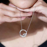 1.18 TCW Marquise & Round Cut Moissanite Necklace With Leaf Eternity Style 3