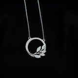 1.18 TCW Marquise & Round Cut Moissanite Necklace With Leaf Eternity Style 4