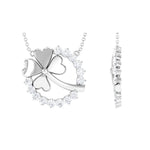 1.26 TCW Round Cut Moissanite Necklace Clover Leaf Style 6