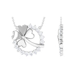 1.26 TCW Round Cut Moissanite Necklace Clover Leaf Style 6