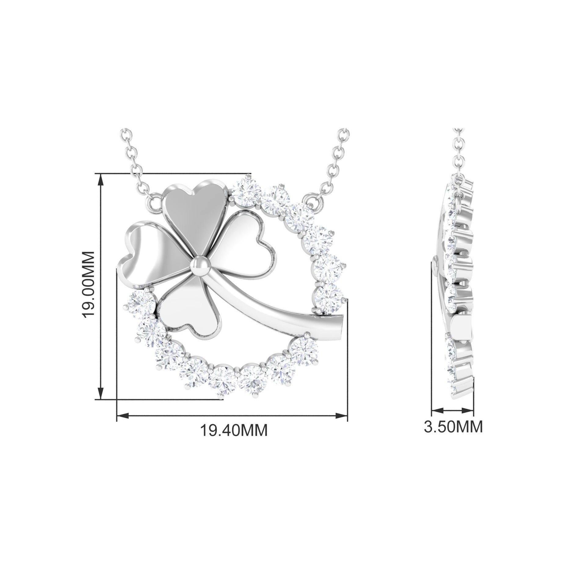 1.26 TCW Round Cut Moissanite Necklace Clover Leaf Style 5