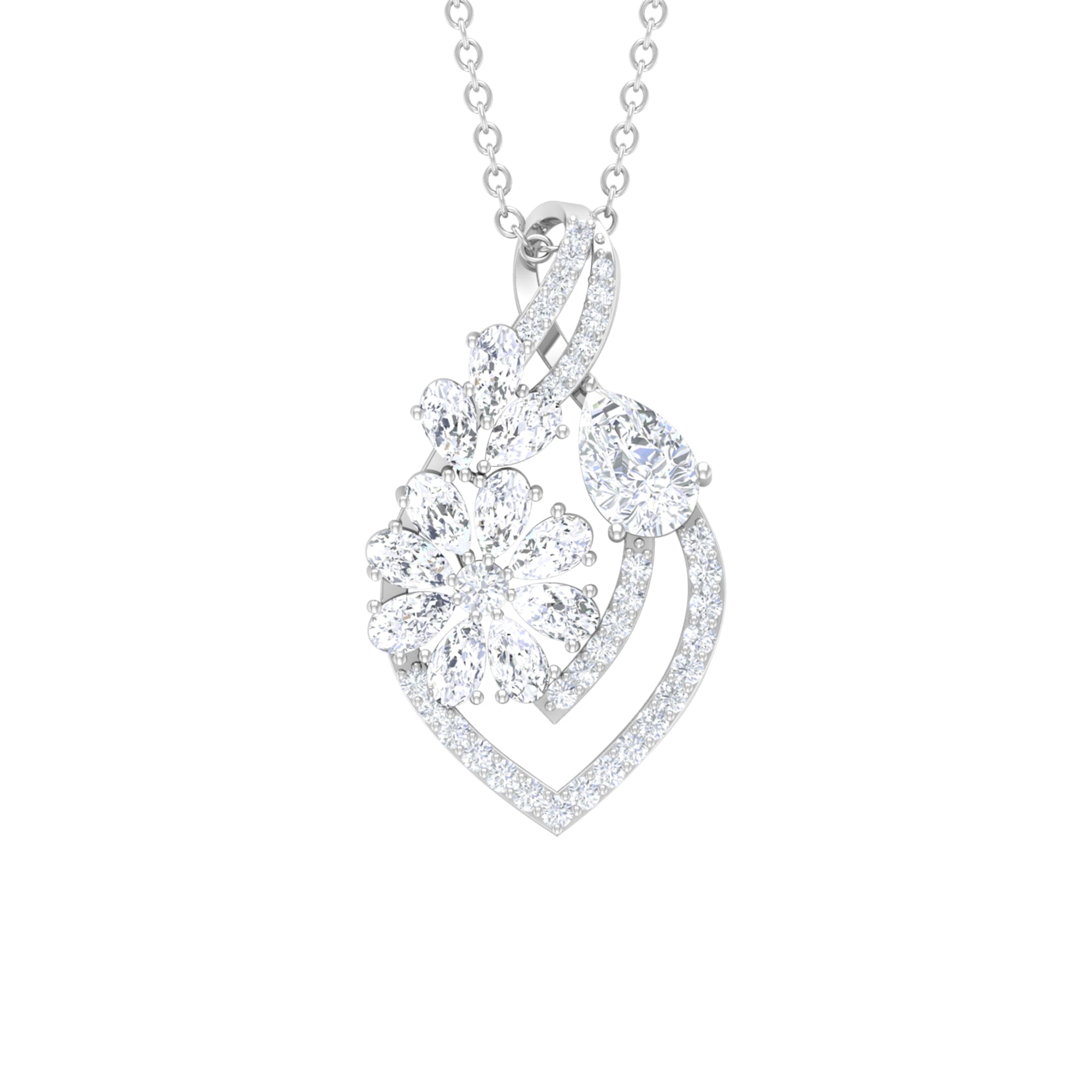 1.39 TCW Pear & Round Cut Moissanite Infinity Necklace 5