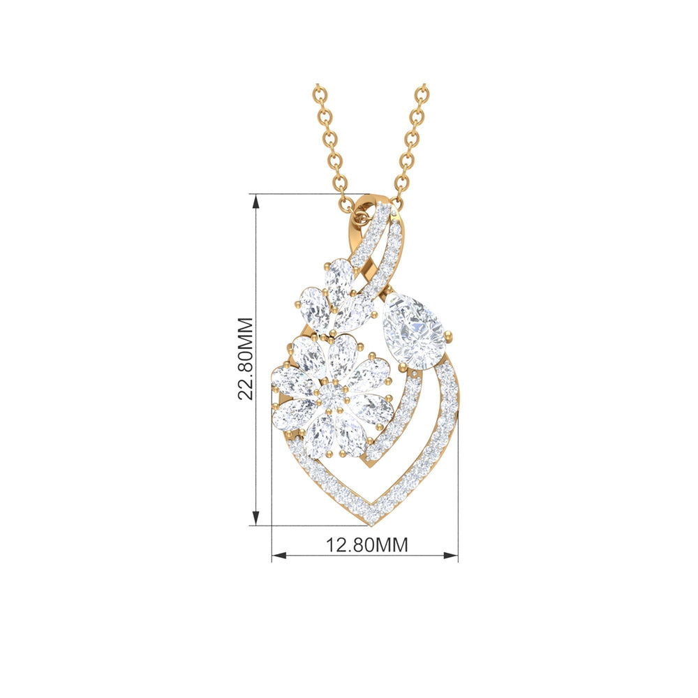 
                  
                    1.39 TCW Pear & Round Cut Moissanite Infinity Necklace
                  
                